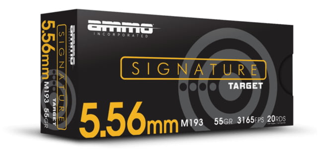o Inc. Signature 5.56x45mm NATO 55 Grain M193 Full Metal Jacket Brass Cased Rifle 500 Round Ammo