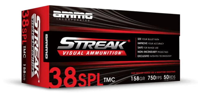 o Inc. STREAK .38 Special 158 Grain Total Metal Coating Brass Cased Centerfire Pistol 50 Rounds Ammo