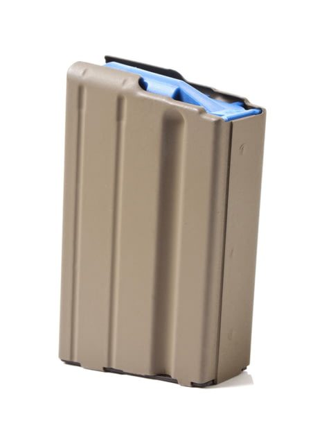 Ammunition Storage Components AR-15 6.5 Grendel Stainless Steel Magazine 5 Round FDE Marlube/Blue Follower - Ammunition Storage Components