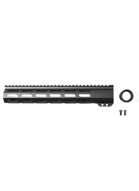 Ammunition Storage Components AR-15 Free Float MLOK Handguard with Aluminum Barrel Nut 12in Hardcoat Anodize Black - Ammunition Storage Components