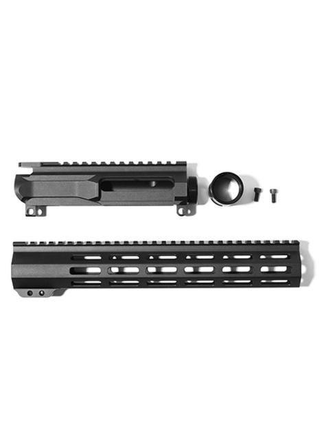 Ammunition Storage Components AR-15 Billet Slick Side Upper Receiver 12in Free Float MLOK Handguard Combo Black - Ammunition Storage Components