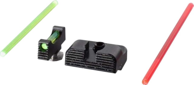 Angry Bear Arms Glock Bear Bones Fiber Optic Pistol Sights Low Profile Serrated Small Frame 42/43/43X/48 Black - Angry Bear Arms