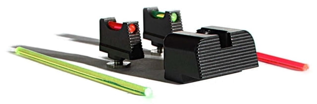Angry Bear Arms Glock Bear Bones Fiber Optic Pistol Sights Tall Profile Serrated Small Frame Black - Angry Bear Arms