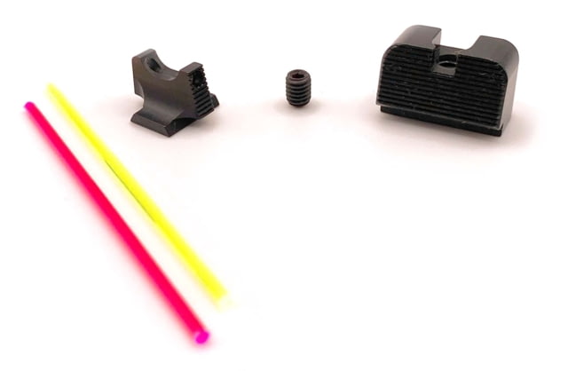 Angry Bear Arms M&P Front w/ Glock Rear Dovetail Fiber Optic Black - Angry Bear Arms