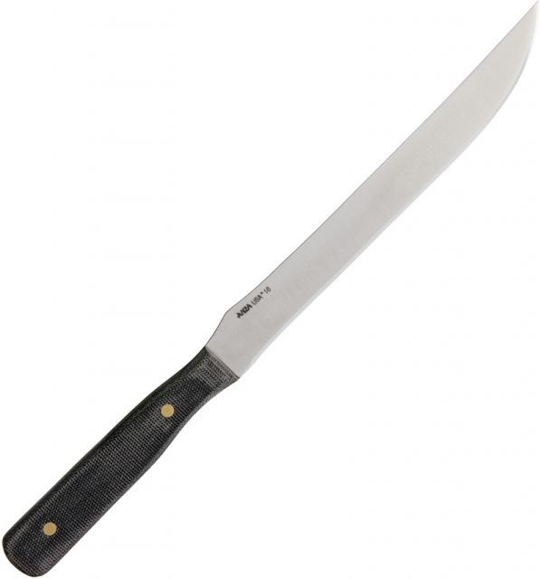 Anza 12.25 Inch Fillet Knife Micarta Brown Leather Belt Sheath LF - Anza