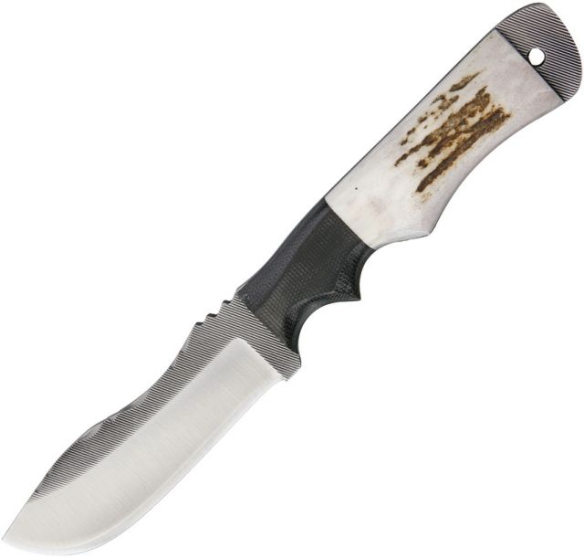 Anza 9.5 Inch Tracker Fixed Blade Knife Elk And Micarta Black Leather Belt Sheath TRACKER - Anza