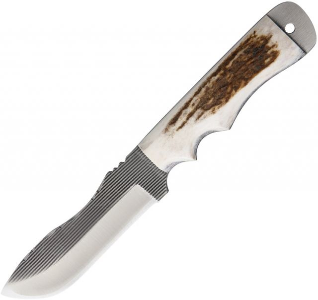Anza 9.75 Inch Tracker Fixed Blade Knife Elk Black Leather Belt Sheath TRACKER FE - Anza