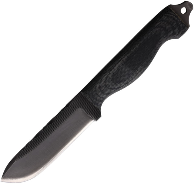 Anza Boddington Micarta Fixed Blade Knife 9in Overall 4.25in Stainless Steel Blade Black Micarta Handle Black Leather Belt Sheath BODD - Anza