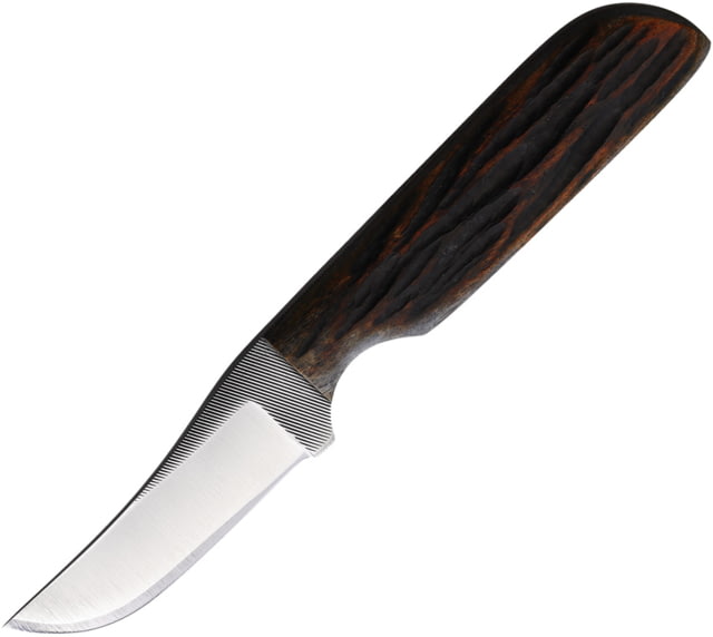 Anza Amber Bone Fixed Blade Knife 6.63in Overall 2.75in Stainless Steel Blade Amber Jigged Bone Handle Brown Leather Belt Sheath WKR3 AJB - Anza