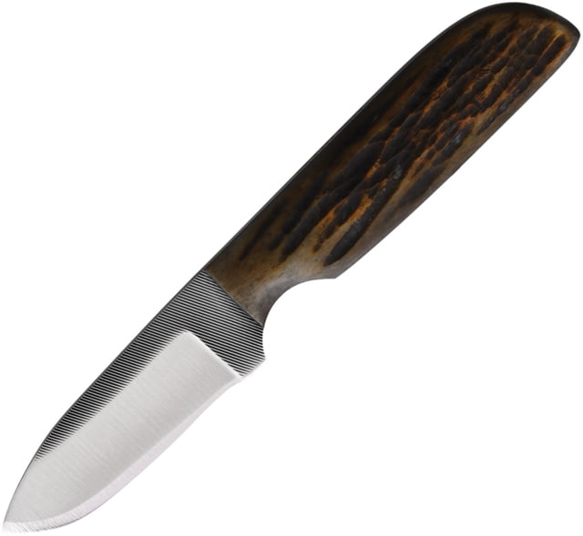 Anza Amber Bone Fixed Blade Knife 6.5in Overall 2.63in Stainless Steel Blade Amber Bone Handle Brown Leather Belt Sheath WKR6 AJB - Anza
