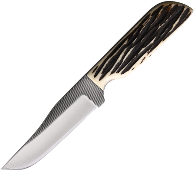 Anza LJ Bone Fixed Blade Knife 8.25in Overall 4.13in Stainless Steel Clip Point Blade LJ Bone Handle Brown Leather Belt Sheath 709R LJ BONE - Anza