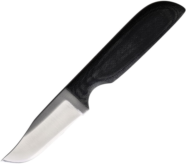 Anza Micarta Clip Point Fixed Blade Knife 6.5in Overall 2.75in Stainless Steel Clip Point Blade Black Micarta Handle Brown Leather Belt Sheath WKR2 - Anza