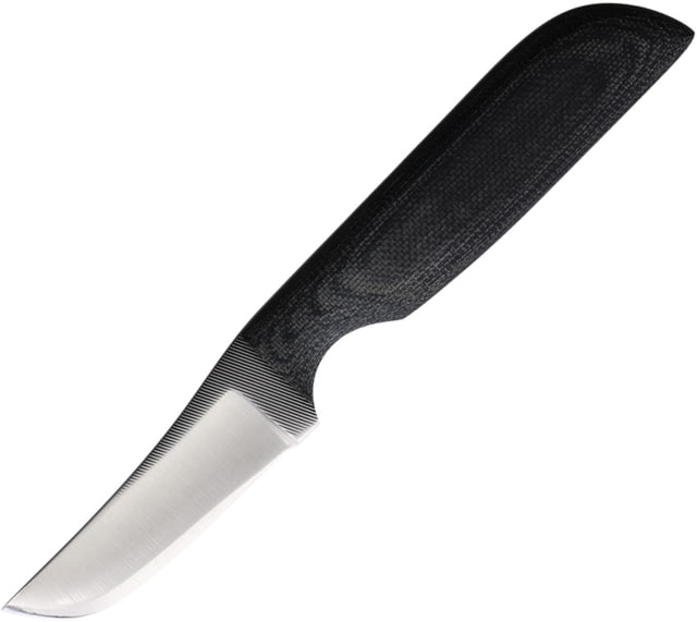 Anza Micarta Fixed Blade Knife 6.5in Overall 2.63in Stainless Steel Blade Black Micarta Handle Brown Leather Belt Sheath WKR3 - Anza