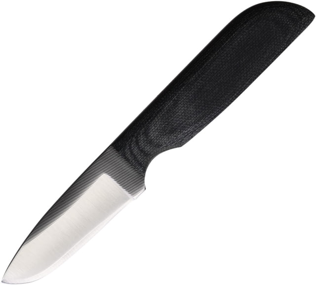 Anza Micarta Fixed Blade Knife 6.5in Overall 2.88in Stainless Steel Blade Black Micarta Handle Brown Leather Belt Sheath WKR6 - Anza