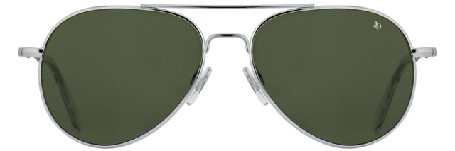 AO General Sunglasses, Silver, Calobar Green SkyMaster Glass Lenses, 58-14-145 B52.5, GEN258STSMGNG