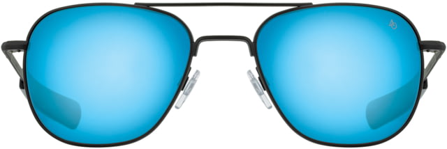 AO Original Pilot Sunglasses Black Frame 52 mm SunFlash Blue Mirror AOLite Nylon Lenses Bayonet Temple738921564768 - Ao