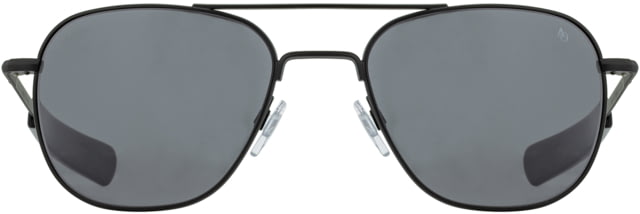 AO Original Pilot Sunglasses Black Frame 52 mm True Color Gray AOLite Nylon Lenses Bayonet Temple Polarized 738921562214 - Ao