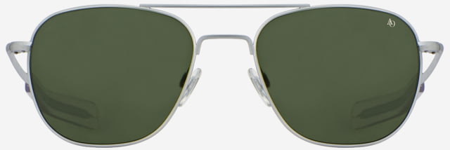 AO Original Pilot Sunglasses Silver Frame Calobar Green SkyMaster Glass Lenses Bayonet Temple Polarized 57-20-140 - Ao