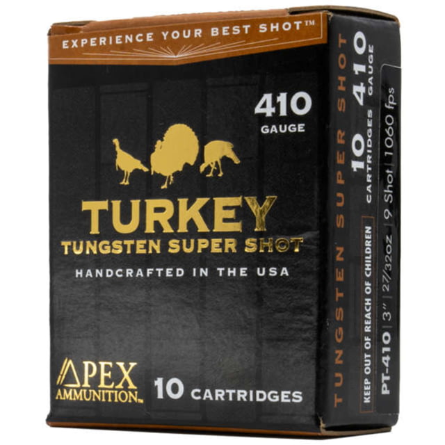 x Ammunition Apex Turkey TSS 410 Gauge 27/32 Oz 3 In Shotgun #9.5 10 Rounds 1501279 Ammo