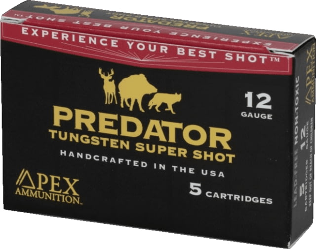 Apex Ammunition Predator TSS 12 Gauge 2 1/2 oz 3 1/2in 2 Shot Shotgun Ammo 5 Rounds