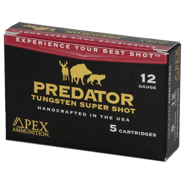 Apex Ammunition Predator TSS 12 Gauge 2 Oz 3in BB Shotgun Ammo 5 Rounds x Ammunition Predator TSS 12 Gauge 2 Oz 3in BB Shotgun 5 Rounds Ammo