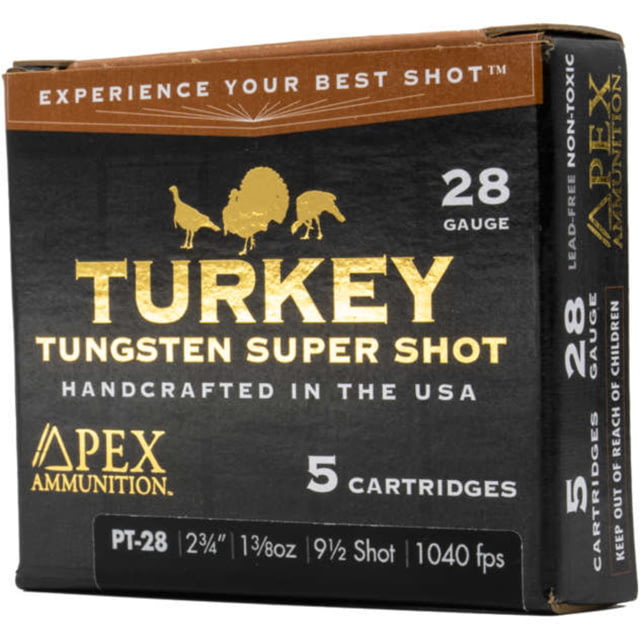 x Ammunition Turkey TSS 28 Gauge 1 3/8 Oz 2 3/4in 9 Shot Shotgun 5 Rounds Ammo