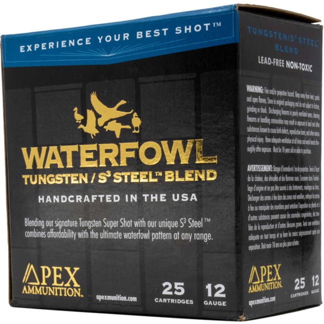 x Ammunition Waterfowl TSS/S3 Steel Blend 12 Gauge 1 5/16 Oz 3in 2/9 Shot Shotgun 25 Rounds Ammo