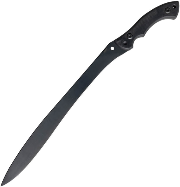 APOC by Dragon King Sirupate Kukri Sword 21.5in Overall 15.25in Black Oxide Coated Spring Steel Blade Black G10 Handle Black Synthetic Belt Sheath - Apoc By Dragon King