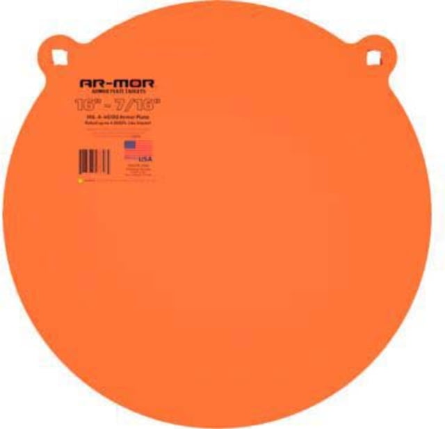 Ar-mor 16in MIL41600 Steel Gong 7/16in Thick Round Target Orange - Ar-Mor