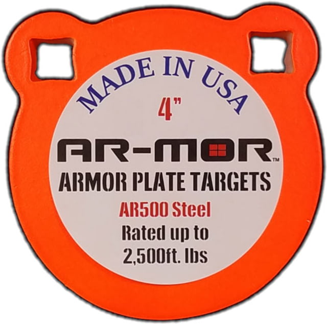 AR-MOR 4 in Steel Gong Targets 3/8 in Thick Steel Orange - Ar-Mor Targets