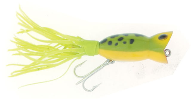 Arbogast Hula Popper Topwater Popper 2in 3/8 oz Floating Frog Yellow Belly