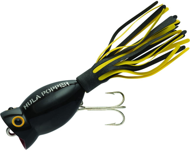 Arbogast Hula Popper Topwater Popper 1 3/4in 1/4 oz Floating Black/Yellow