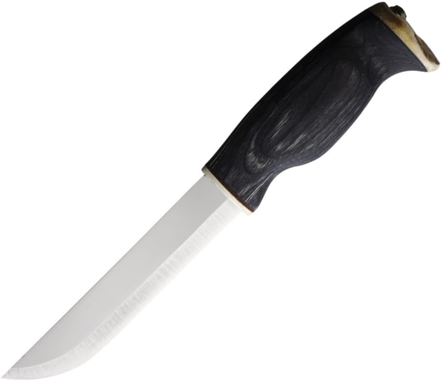 Arctic Legend Bear Black Birch Satin Fixed Blade Knife 10.75in Overall 5.75in Satin Stainless Steel Blade Black Birch Wood Handle Black Leather Belt - Arctic Legend