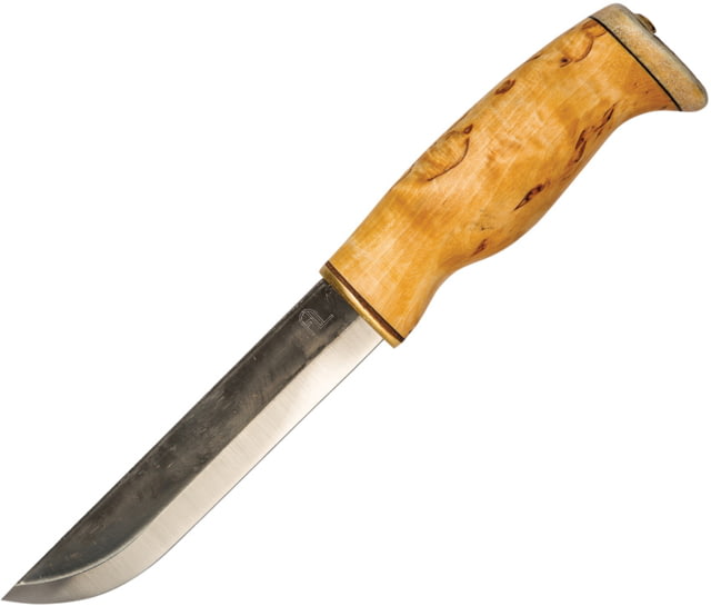 Arctic Legend Bear Curly Birch Natural Fixed Blade Knife 10.75in Overall 5.75in Natural Finish Carbon Steel Blade Curly Birch Handle Black Leather - Arctic Legend