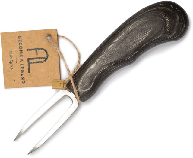 Arctic Legend Black Birch Fish Spike Knife 6.5in Overall 2.25in Stainless Double Prong Spike Black Birch Wood Handle - Arctic Legend