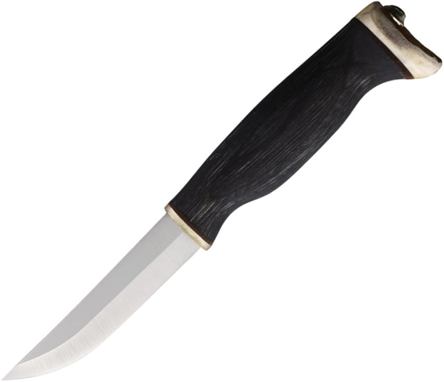 Arctic Legend Hobby Black Birch Satin Fixed Blade Knife 8.25in Overall 3.75in Satin Stainless Steel Blade Black Birch Wood Handle Black Leather Belt - Arctic Legend