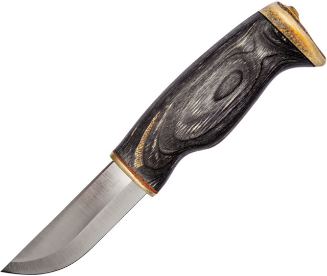Arctic Legend Hunter's Black Birch Satin Fixed Blade Knife 8.25in Overall 3.5in Satin Stainless Steel Blade Black Birch Wood Handle Black Leather Belt - Arctic Legend