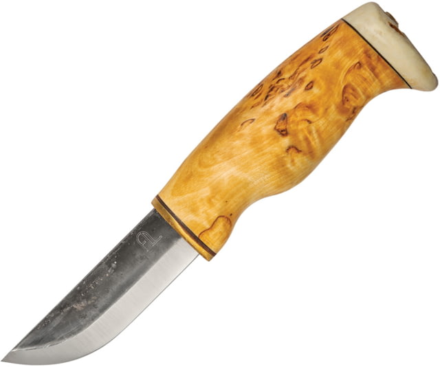 Arctic Legend Hunter's Curly Birch Natural Fixed Blade Knife 8.25in Overall 3.5in Natural Finish Carbon Steel Blade Curly Birch Handle Black Leather - Arctic Legend