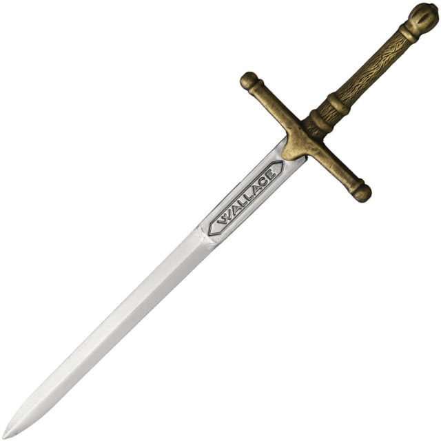 Armaduras Carded Wallace Letter Opener 4.63" unsharpened blade Aged brass finish metal alloy handle - Armaduras
