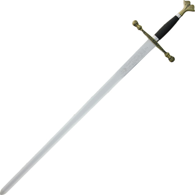 Armaduras Carlos V Sword 32.5" unsharpened stainless blade Aged brass finish metal alloy handle - Armaduras