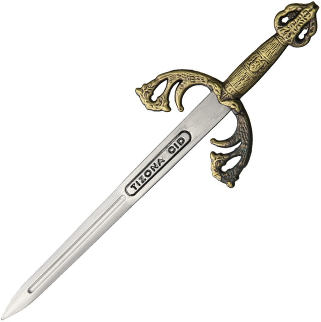 Armaduras El Cid Letter Opener 4" unsharpened blade Aged brass finish metal alloy handle - Armaduras