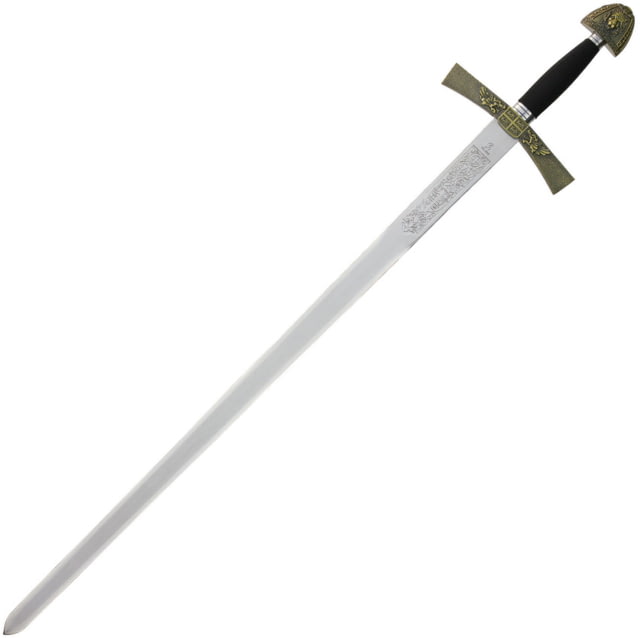 Armaduras Ivanhoe Sword 32.75" unsharpened carbon steel blade Brass finish metal alloy handle - Armaduras