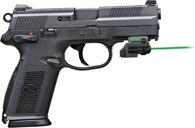 ArmaLaser GTO/FLX Finger Touch Green Laser Sight for FN FNP Late - Multiple Notches Black - Armalaser