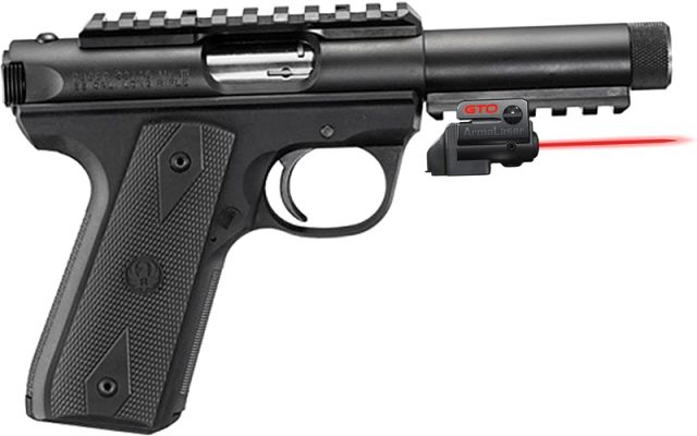 ArmaLaser GTO/FLX Finger Touch Red Laser Sight for Ruger 22/45 Threaded Barrel Black - Armalaser