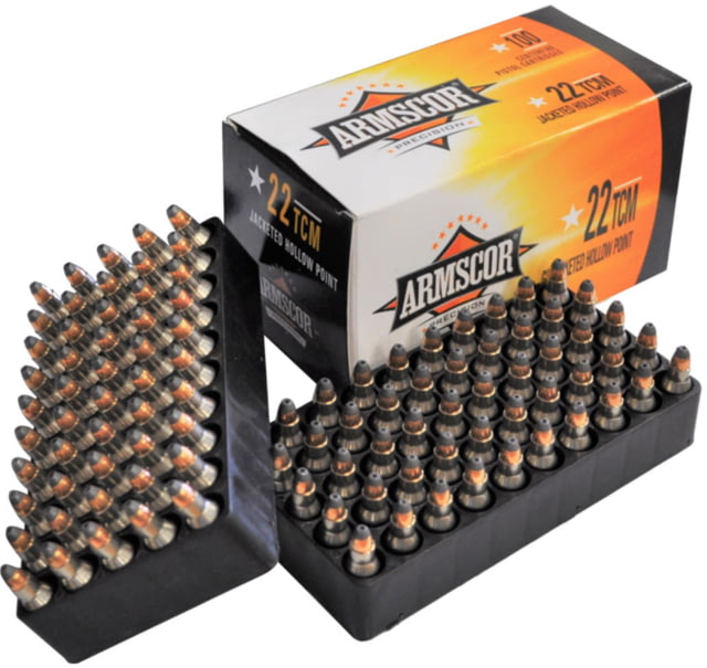 scor Precision Inc .22 TCM 40 Grain Jacketed Hollow Point Brass Cased Pistol 100 Rounds Ammo
