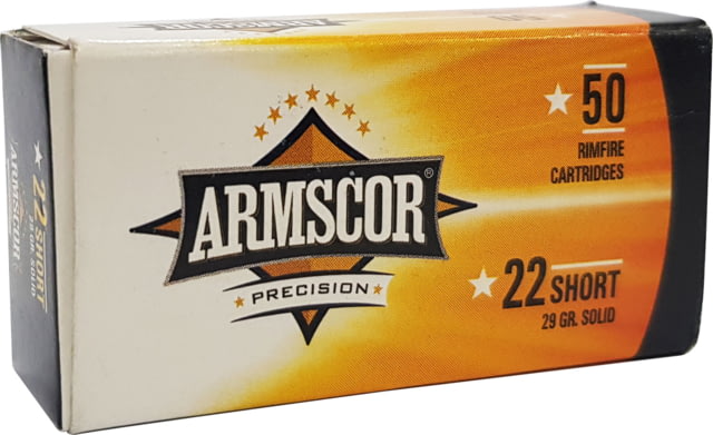scor Precision Inc .22 Short 29 Grain Lead Solid Point Brass Cased Rimfire 50 Rounds Ammo