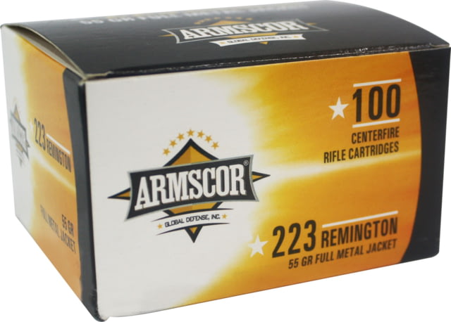 scor Precision Inc .223 Remington 55 Grain Full Metal Jacket Brass Cased Rifle 100 Rounds 100RD Ammo
