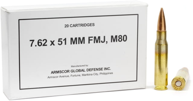 scor Precision Inc 7.62x51mm NATO 147 Grain Full Metal Jacket Brass Cased Rifle 20 Rounds 20RD Ammo