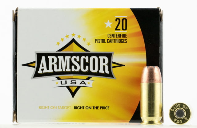 scor Precision Inc USA .45 ACP 230 Grain Jacketed Hollow Point Brass Cased Pistol 20 Rounds 20RD Ammo