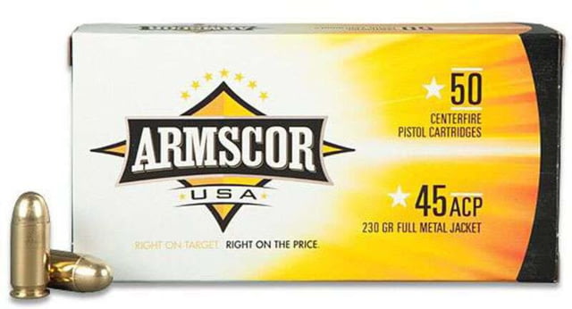Armscor Precision Inc Armscor .45 ACP 230gr Full Metal Jacket Pistol Ammo 50Rounds - Armscor Precision Inc